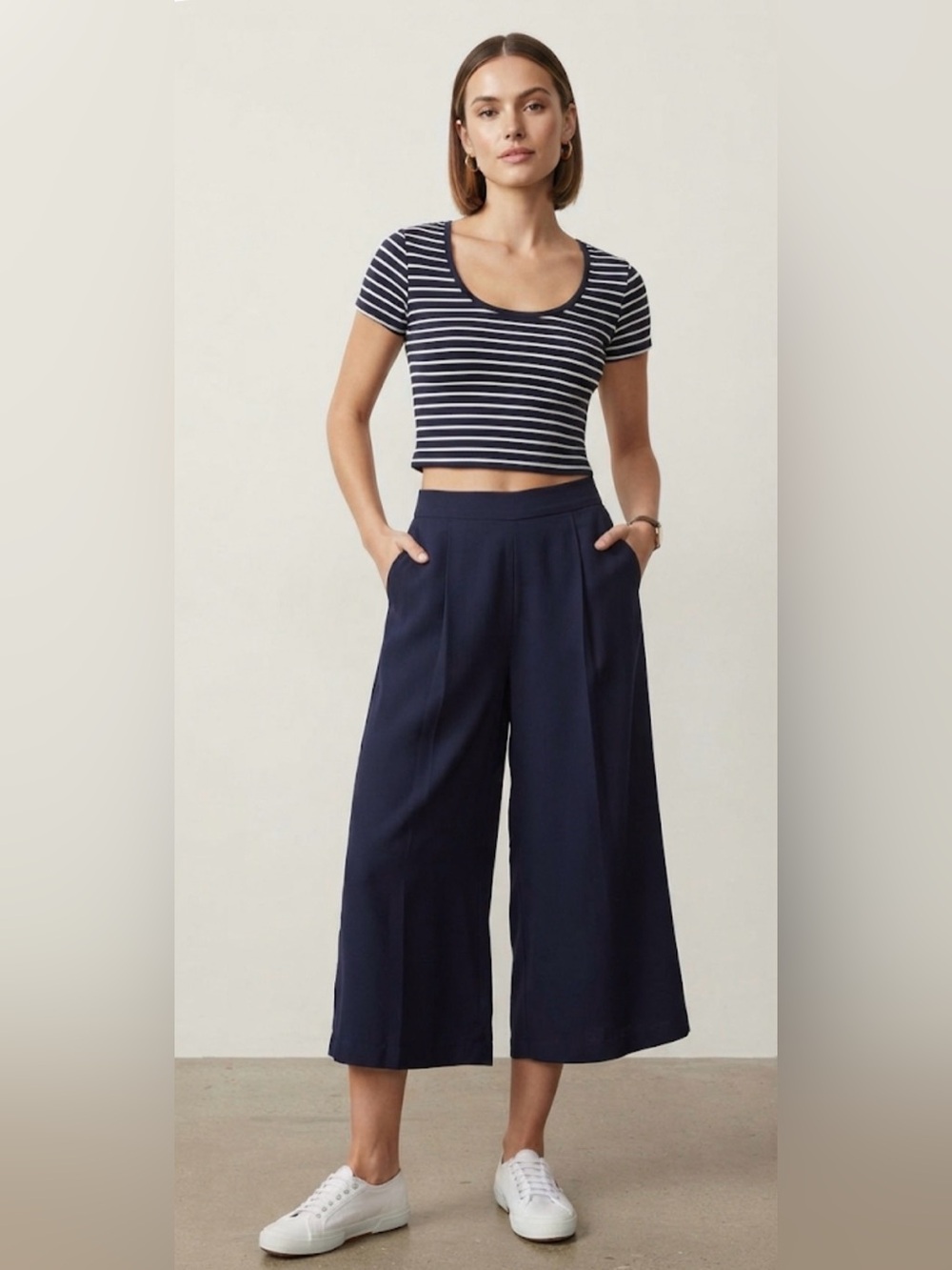 Banana Republic Navy Wide Leg Pants